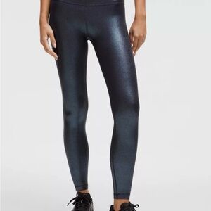Lululemon Align High Rise Pants Leggings Shine Radiant Foil - Black Size 2
